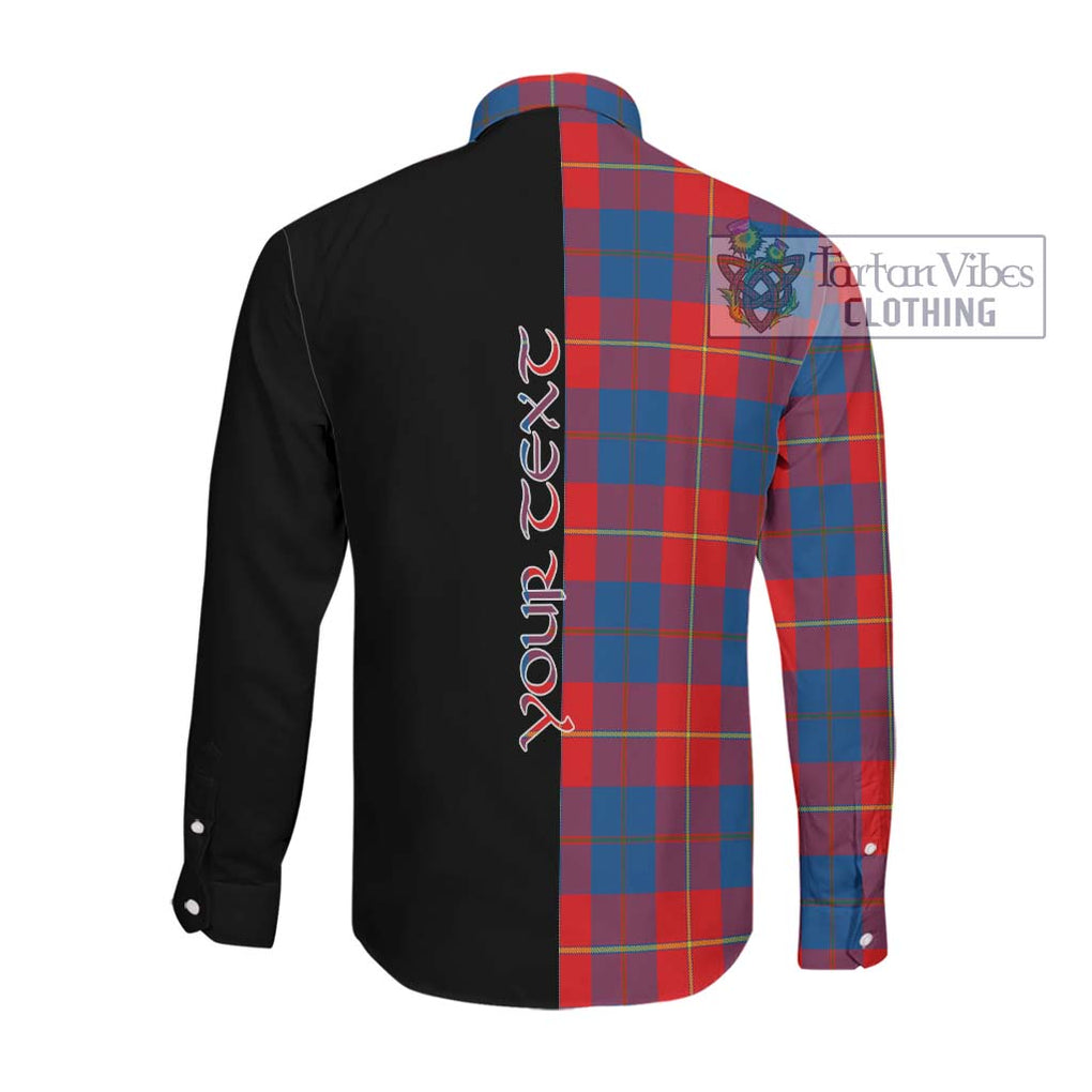 Blane Tartan Long Sleeve Button Shirt with Family Crest and Half Of Me Style Men's Shirt - Tartanvibesclothing Shop