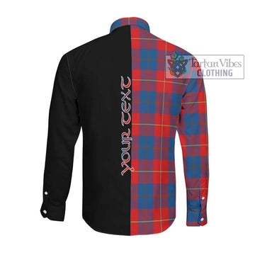 Blane Tartan Long Sleeve Button Shirt with Family Crest and Half Of Me Style