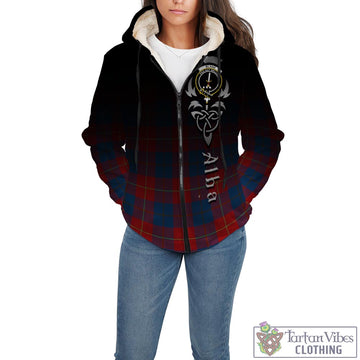 Blane Tartan Sherpa Hoodie Featuring Alba Gu Brath Family Crest Celtic Inspired