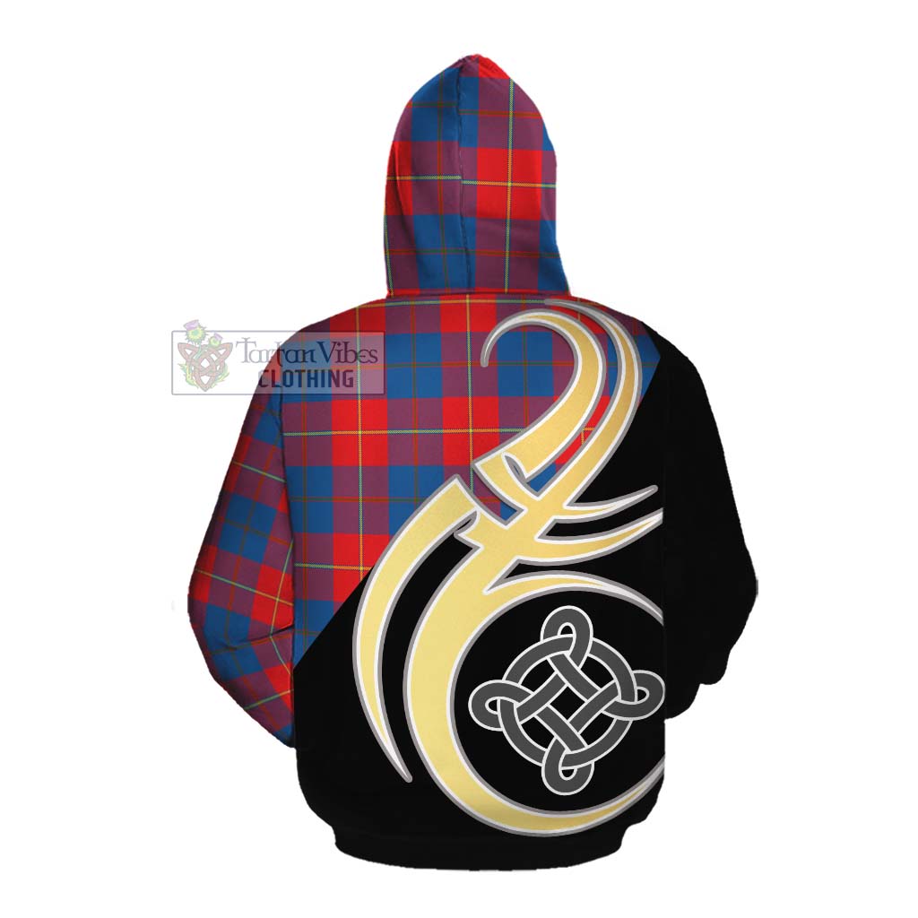 Tartan Vibes Clothing Blane Tartan Cotton Hoodie with Family Crest and Celtic Symbol Style