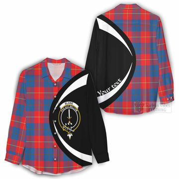 Blane Tartan Women's Casual Shirt with Family Crest Circle Style