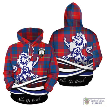 Blane Tartan Hoodie with Alba Gu Brath Regal Lion Emblem