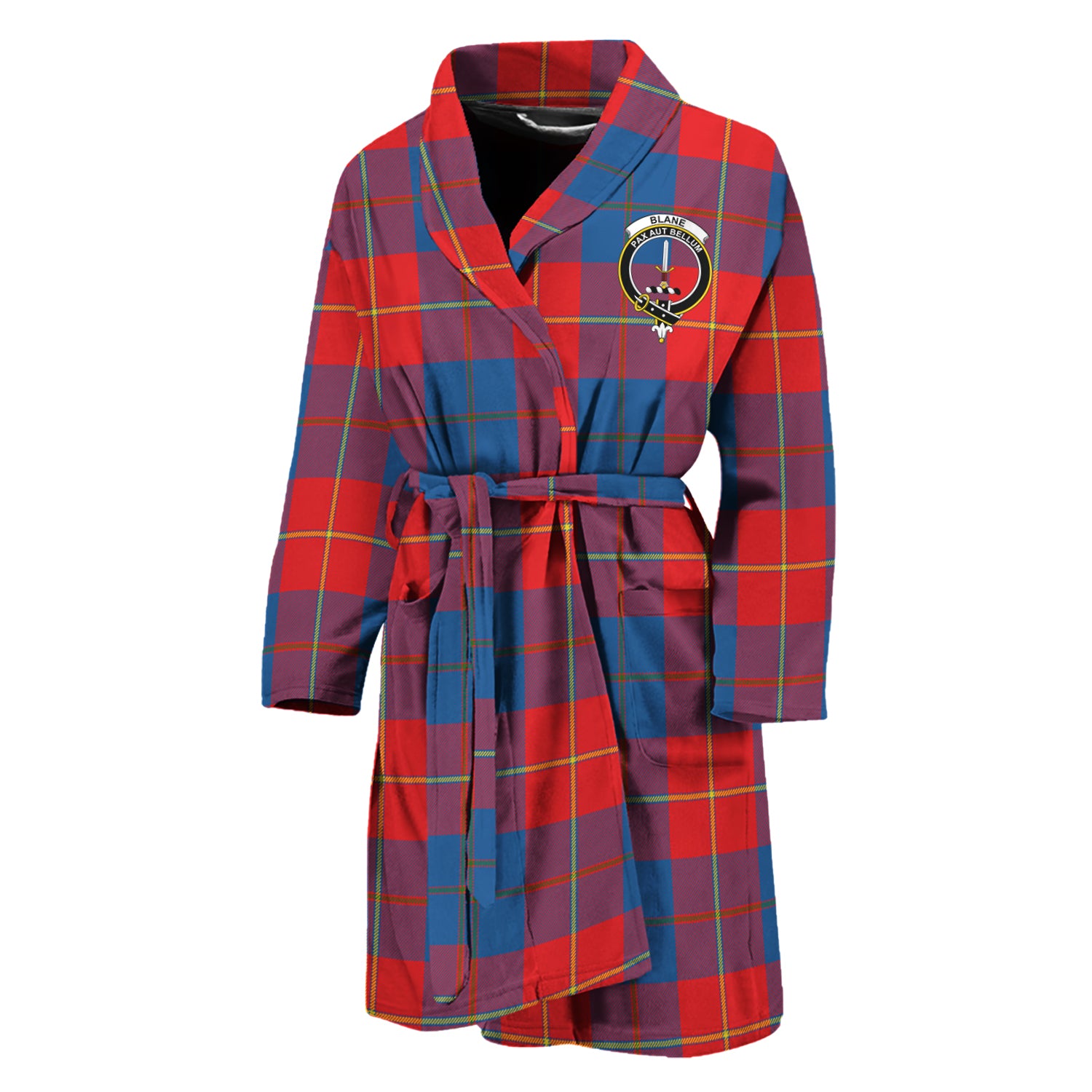 Blane Tartan Bathrobe with Family Crest Unisex M - Tartan Vibes Clothing