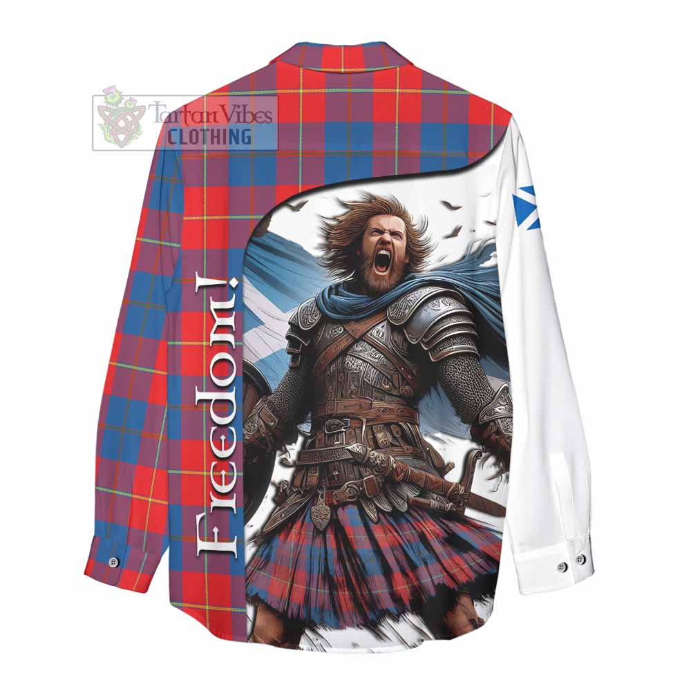 Tartan Vibes Clothing Blane Crest Tartan Women's Casual Shirt Inspired by the Freedom of Scottish Warrior