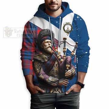 Blane Tartan Hoodie with Family Crest Scottish Bagpiper Vibes