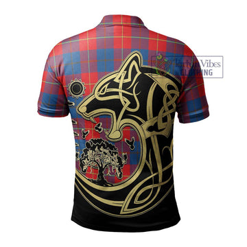 Blane Tartan Polo Shirt with Family Crest Celtic Wolf Style