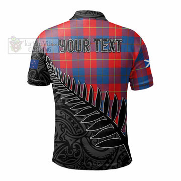 Blane Crest Tartan Polo Shirt with New Zealand Silver Fern Half Style