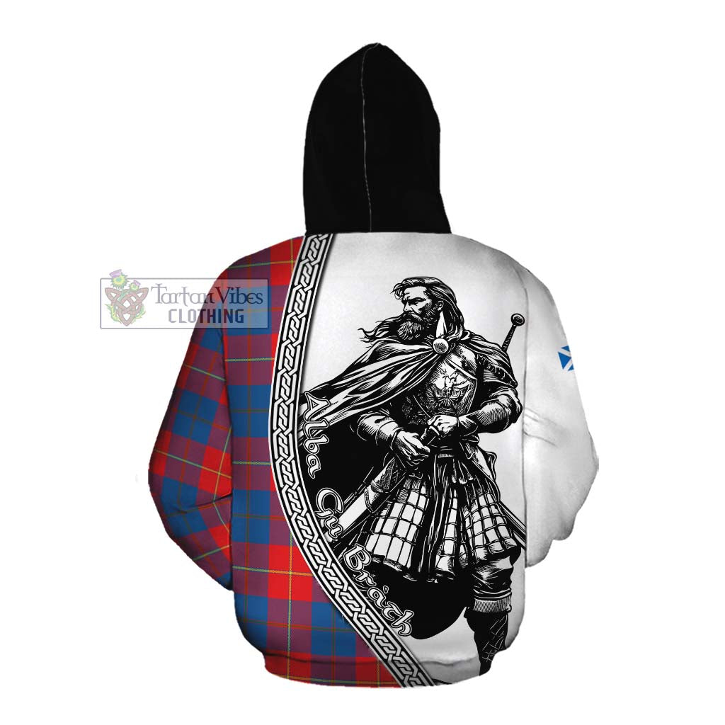 Tartan Vibes Clothing Blane Tartan Clan Crest Cotton Hoodie with Highlander Warrior Celtic Style