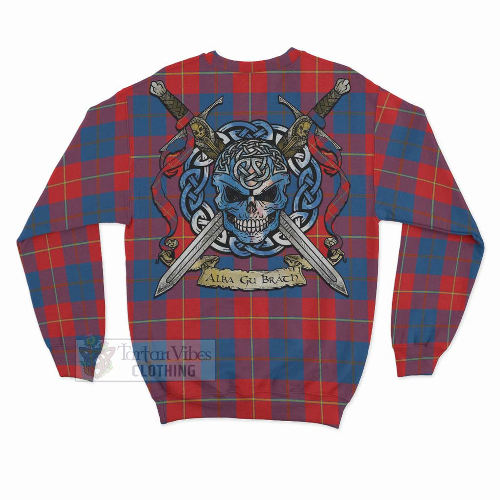 Tartan Vibes Clothing Blane Tartan Sweatshirt with Family Crest Celtic Skull Style