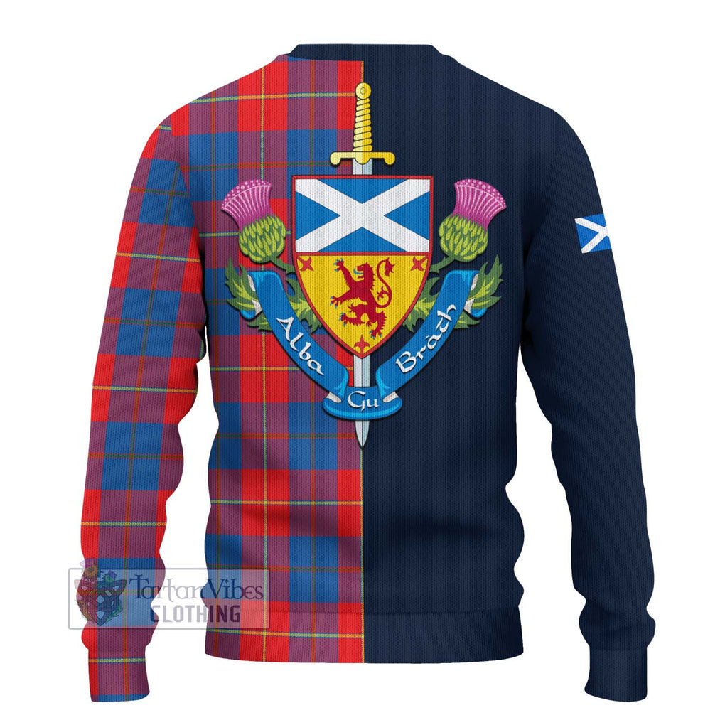 Tartan Vibes Clothing Blane Tartan Knitted Sweater with Scottish Lion Royal Arm Half Style