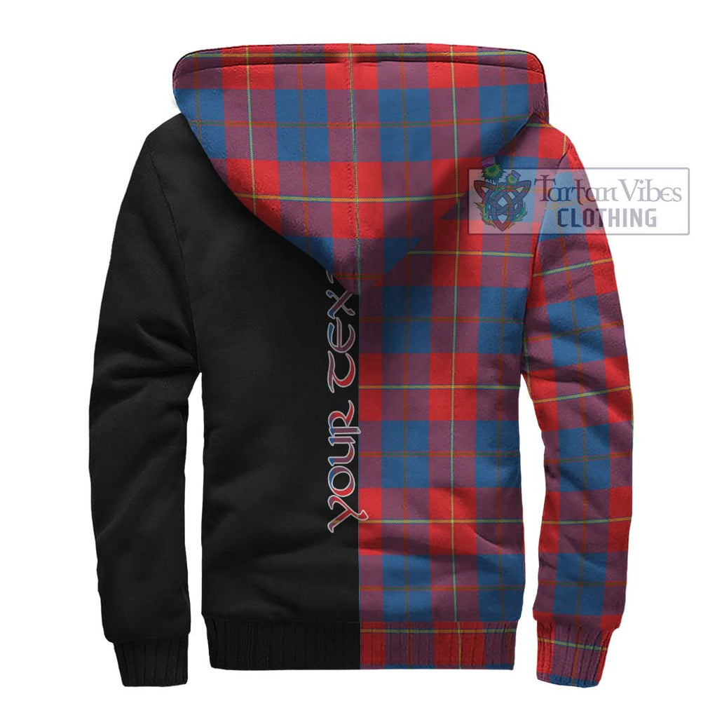 Blane Tartan Sherpa Hoodie with Family Crest and Half Of Me Style - Tartanvibesclothing Shop