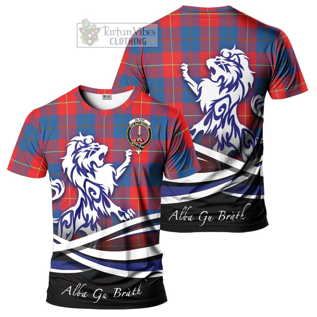 Tartan Vibes Clothing Blane Tartan Cotton T-shirt with Alba Gu Brath Regal Lion Emblem