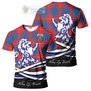 Blane Tartan Cotton T-shirt with Alba Gu Brath Regal Lion Emblem