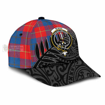 Blane Crest Tartan Classic Cap with New Zealand Silver Fern Half Style