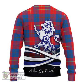 Blane Tartan Ugly Sweater with Alba Gu Brath Regal Lion Emblem