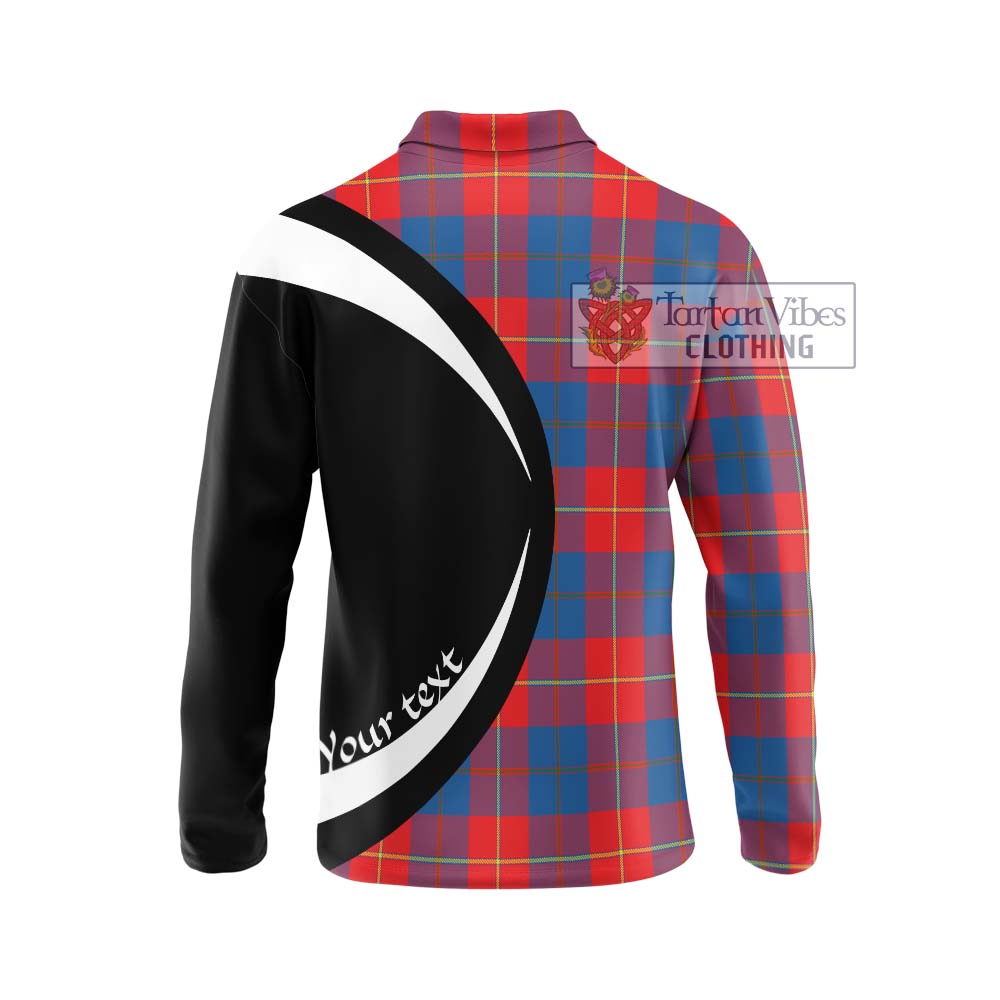 Blane Tartan Long Sleeve Polo Shirt with Family Crest Circle Style - Tartan Vibes Clothing