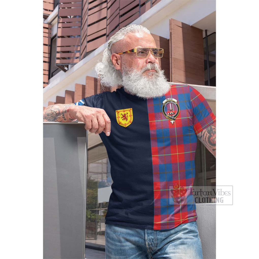 Tartan Vibes Clothing Blane Tartan Cotton T-shirt with Scottish Lion Royal Arm Half Style