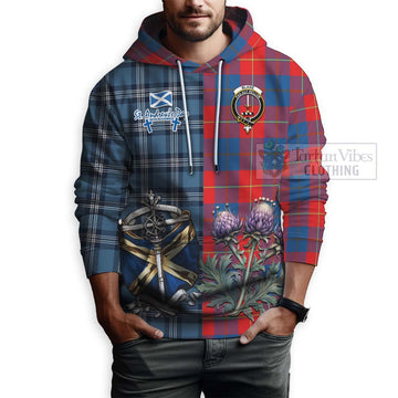 Blane Tartan Hoodie Happy St. Andrew's Day Half Tartan Style