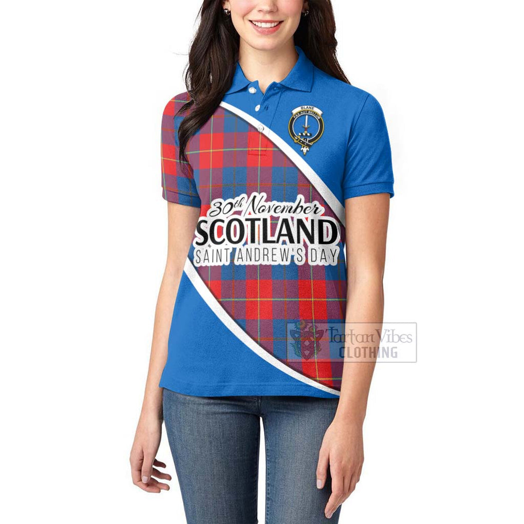 Tartan Vibes Clothing Blane Family Crest Tartan Women's Polo Shirt Celebrate Saint Andrew's Day in Style