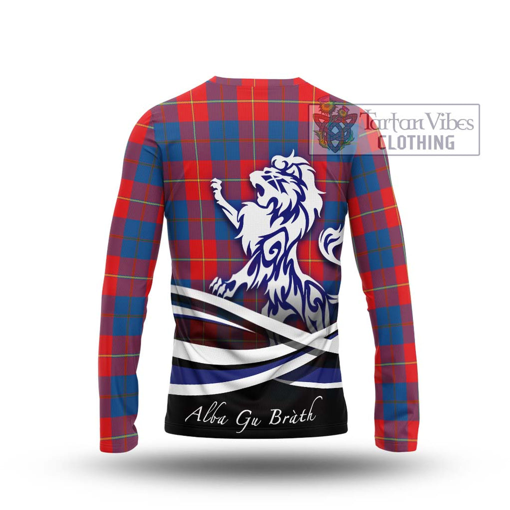 Blane Tartan Long Sleeve T-Shirt with Alba Gu Brath Regal Lion Emblem - Tartanvibesclothing Shop