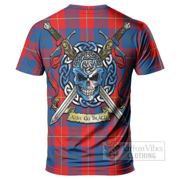 Blane Tartan T-Shirt with Family Crest Celtic Skull Style