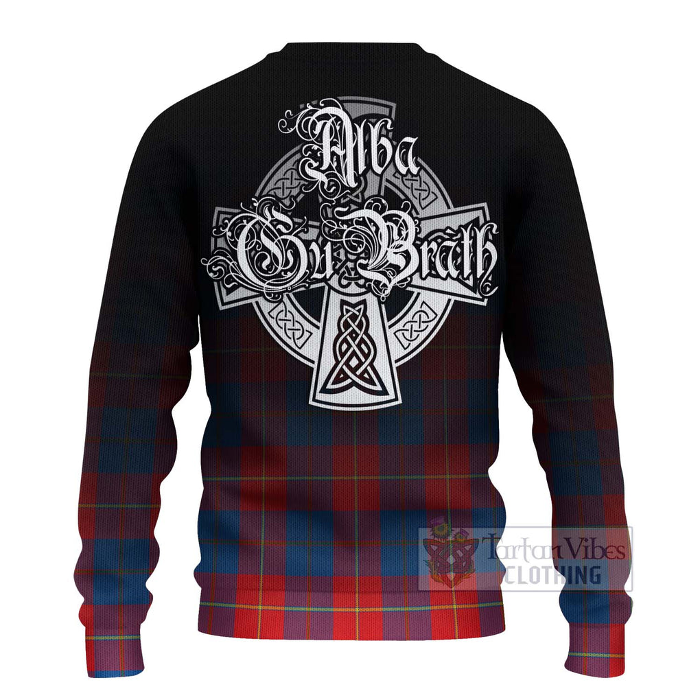 Tartan Vibes Clothing Blane Tartan Knitted Sweater Featuring Alba Gu Brath Family Crest Celtic Inspired