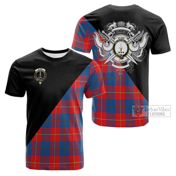 Blane Tartan Cotton T-shirt with Family Crest and Military Logo Style