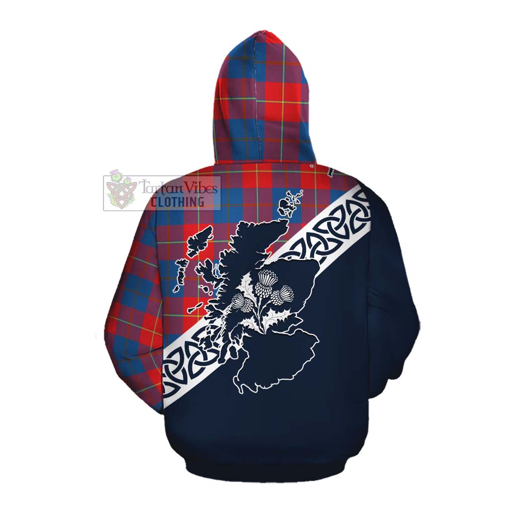 Tartan Vibes Clothing Blane Tartan Cotton Hoodie Featuring Thistle and Scotland Map