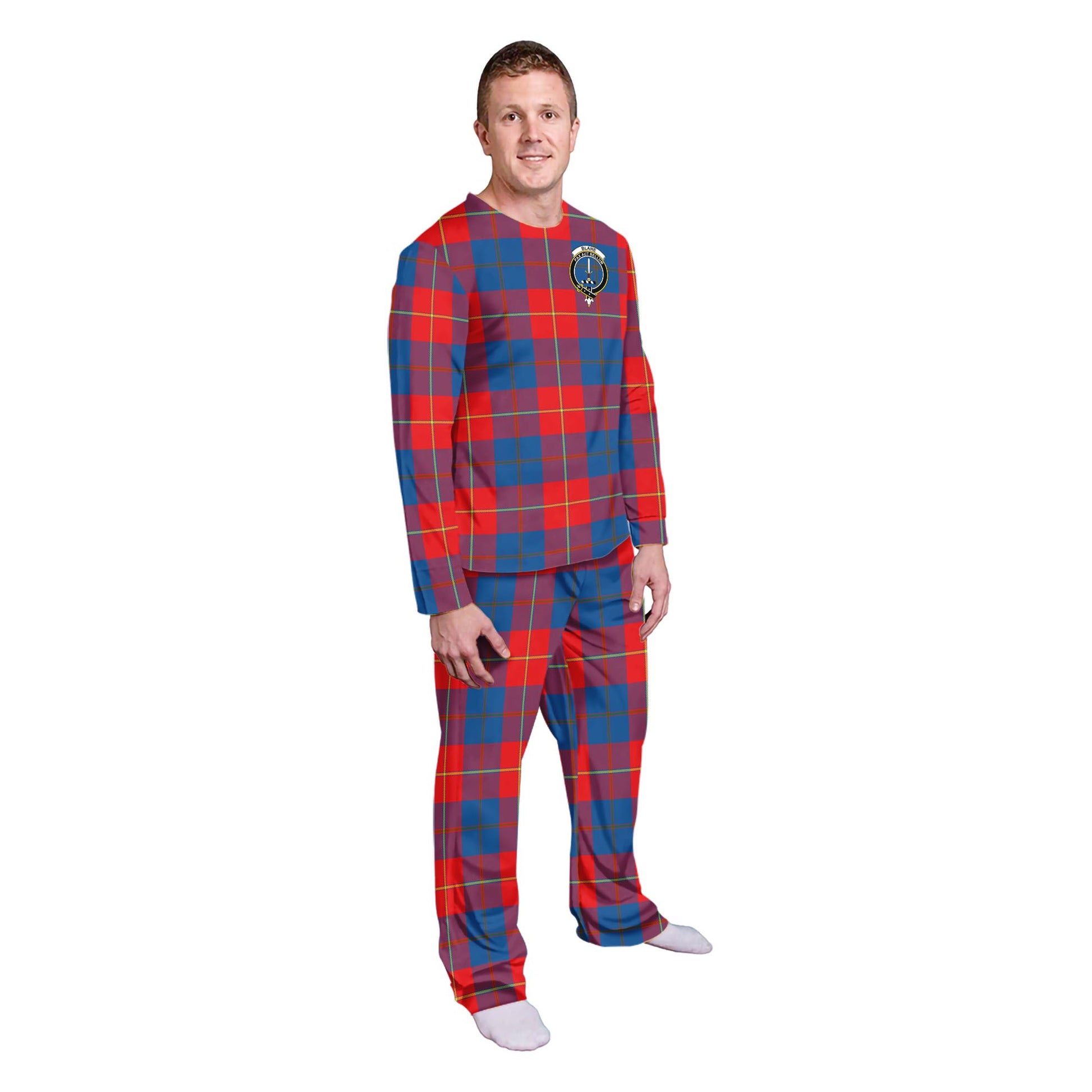Blane Tartan Pajamas Family Set with Family Crest - Tartanvibesclothing