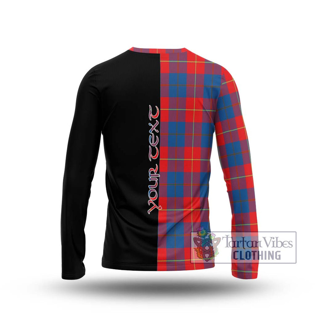 Blane Tartan Long Sleeve T-Shirt with Family Crest and Half Of Me Style - Tartanvibesclothing Shop