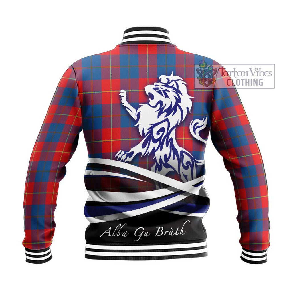 Blane Tartan Baseball Jacket with Alba Gu Brath Regal Lion Emblem - Tartanvibesclothing Shop