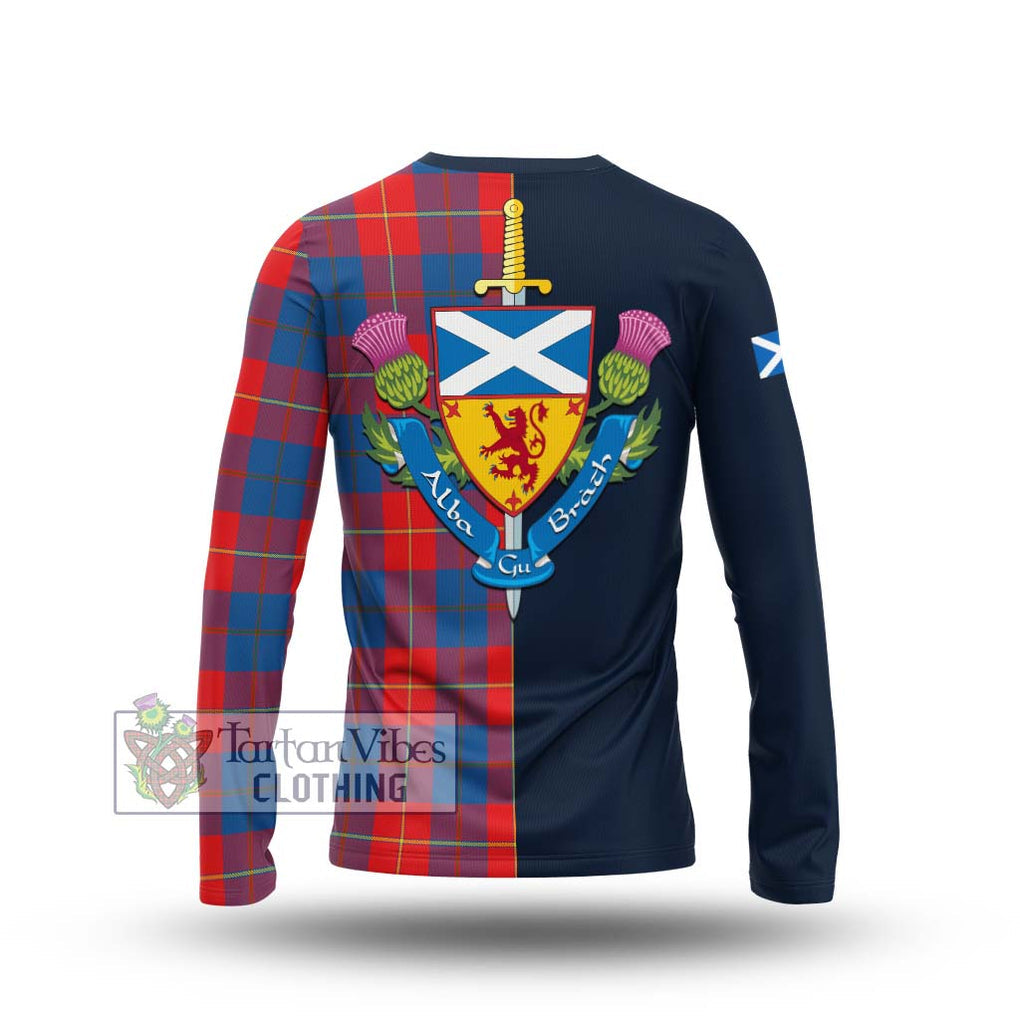 Tartan Vibes Clothing Blane Tartan Long Sleeve T-Shirt with Scottish Lion Royal Arm Half Style