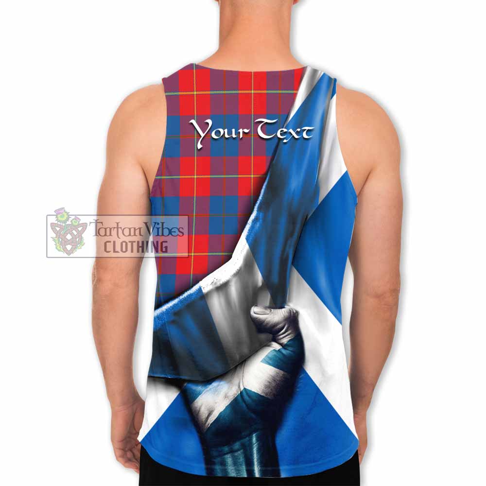 Tartan Vibes Clothing Blane Tartan Men's Tank Top with Family Crest Scotland Patriotic Style