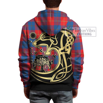 Blane Tartan Hoodie with Family Crest Celtic Wolf Style