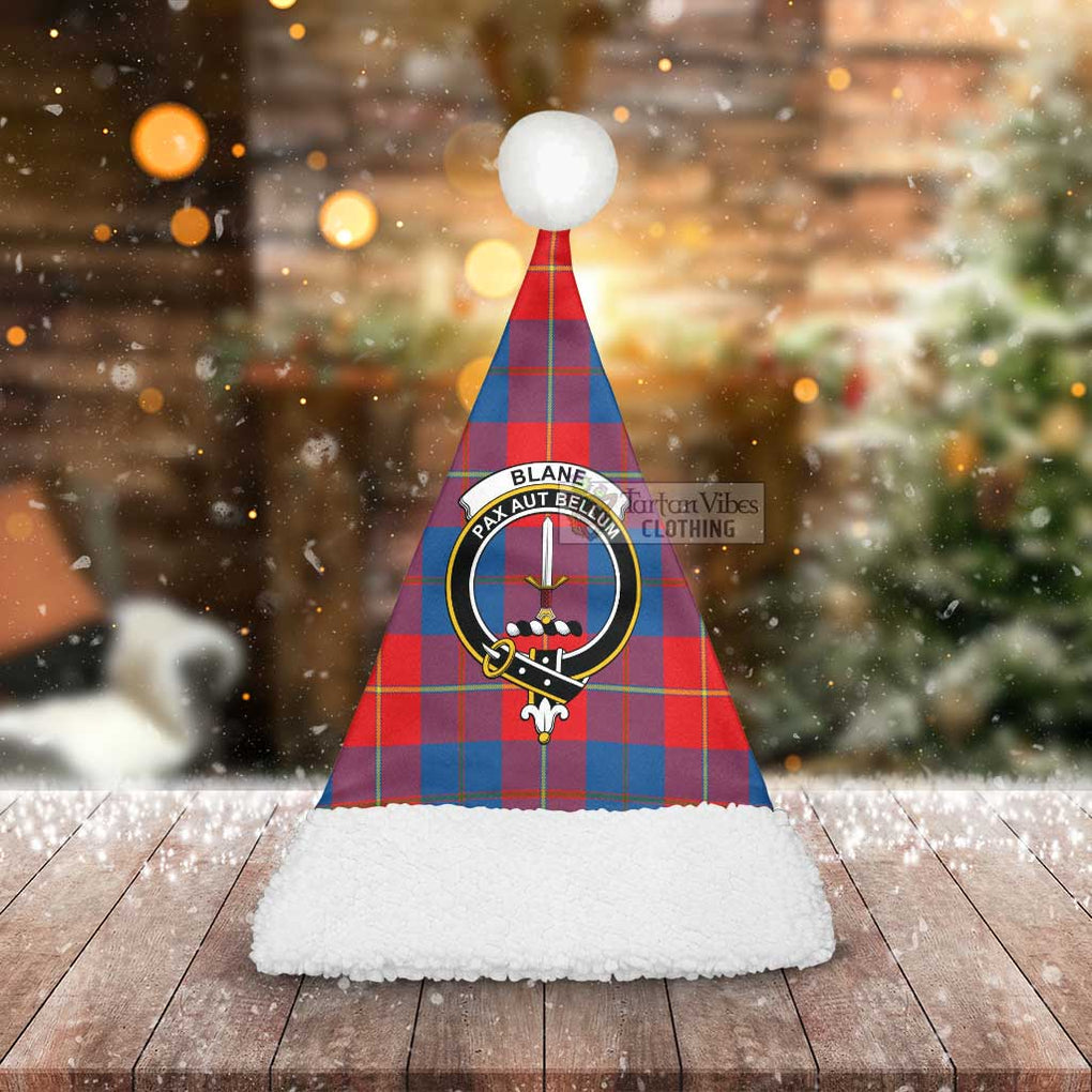 Tartan Vibes Clothing Blane Tartan Christmas Santa Hats with Family Crest