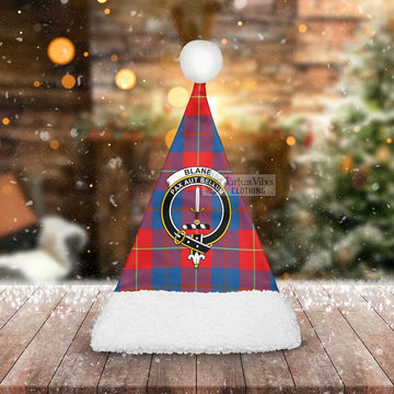 Blane Tartan Christmas Santa Hats with Family Crest