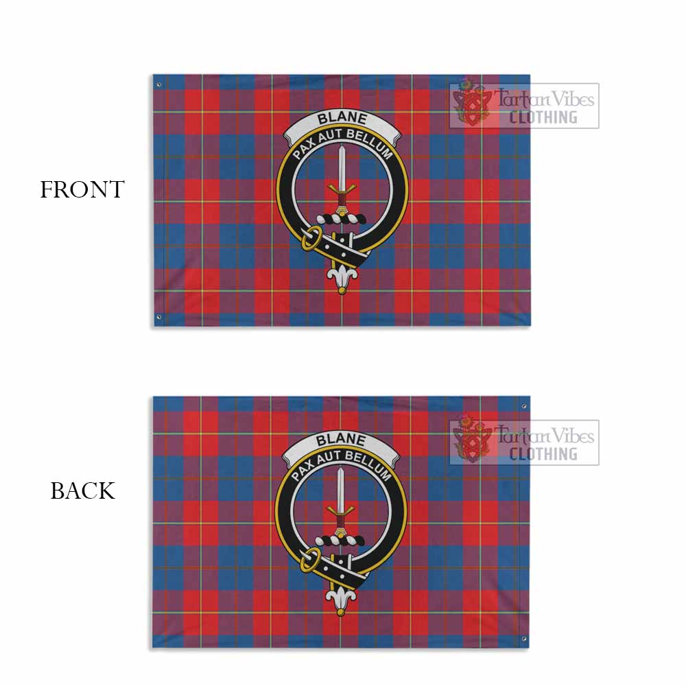 Tartan Vibes Clothing Blane Tartan House Flag with Family Crest