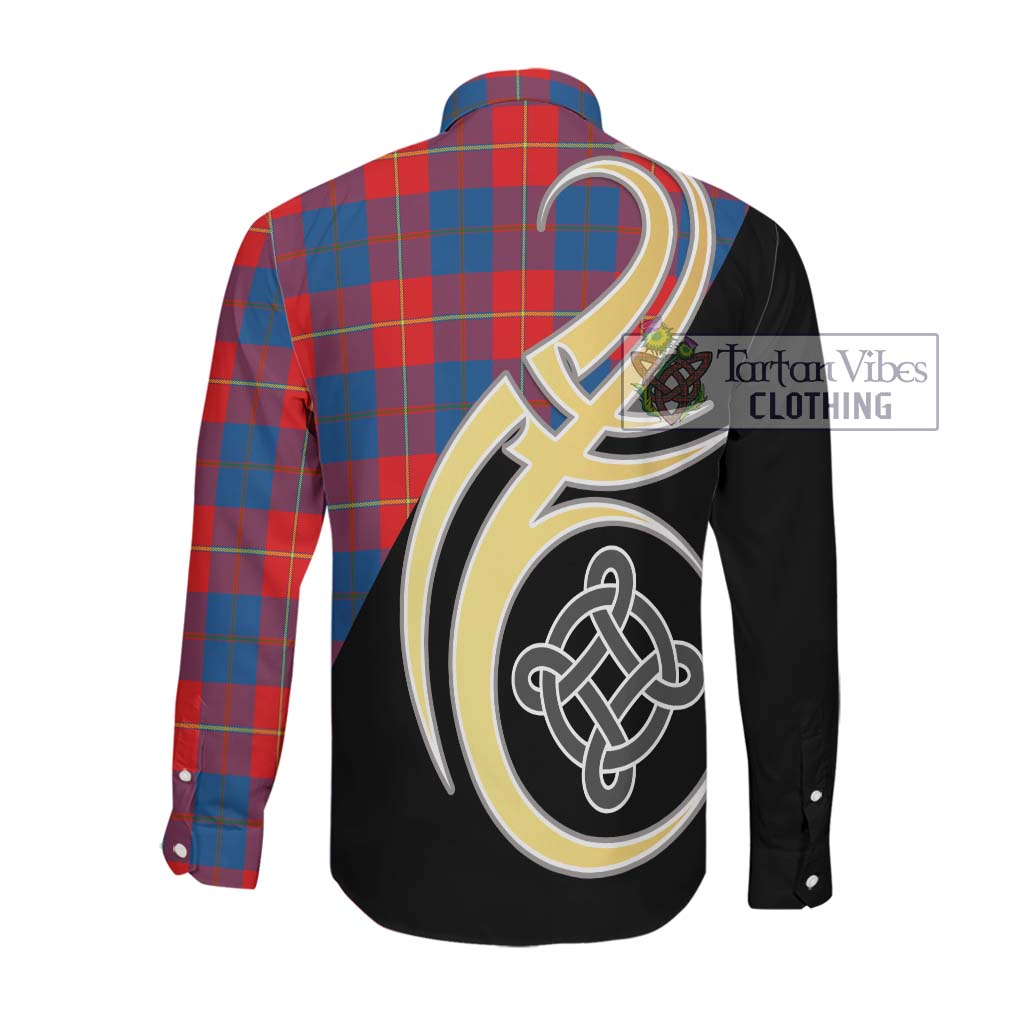 Blane Tartan Long Sleeve Button Shirt with Family Crest and Celtic Symbol Style Men's Shirt - Tartan Vibes Clothing