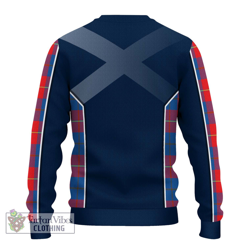 Blane Tartan Knitted Sweater with Family Crest and Lion Rampant Vibes Sport Style - Tartan Vibes Clothing