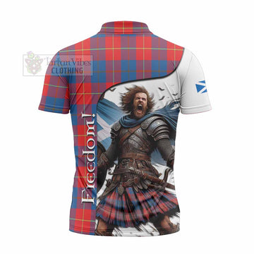 Blane Crest Tartan Zipper Polo Shirt Inspired by the Freedom of Scottish Warrior