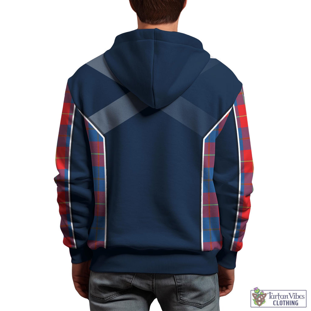 Tartan Vibes Clothing Blane Tartan Hoodie with Family Crest and Scottish Thistle Vibes Sport Style