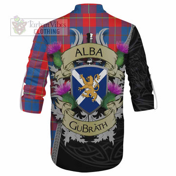 Blane Tartan Family Crest Ghillie Kilt Shirt Lion Rampant Royal Thistle Shield Celtic Inspired - Tartan Vibes Clothing