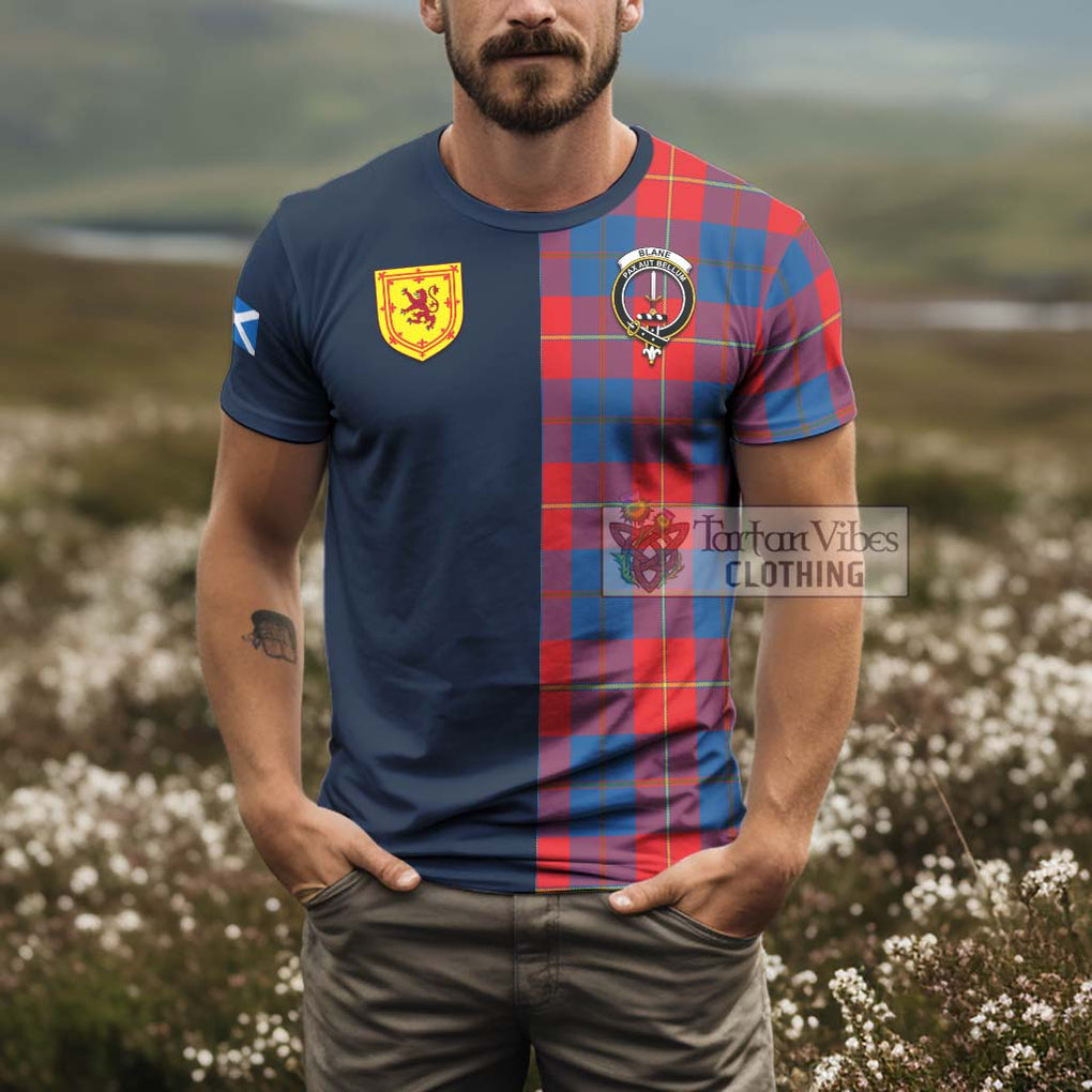 Tartan Vibes Clothing Blane Tartan T-Shirt Alba with Scottish Lion Royal Arm Half Style