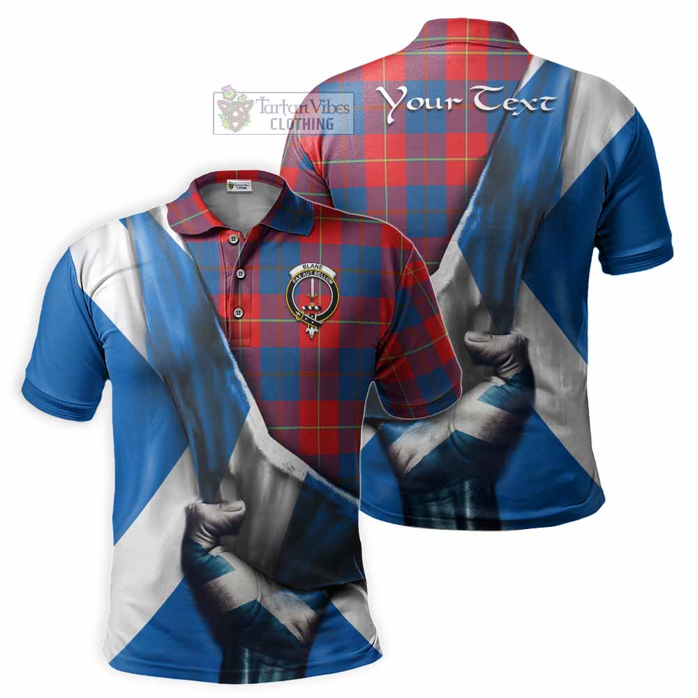 Tartan Vibes Clothing Blane Tartan Polo Shirt with Family Crest Scotland Patriotic Style