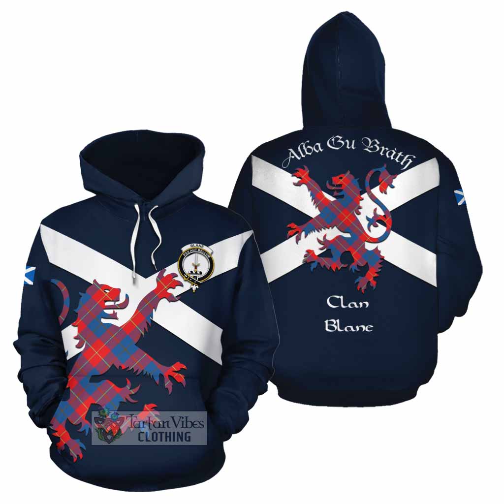 Tartan Vibes Clothing Blane Tartan Lion Rampant Cotton Hoodie Proudly Display Your Heritage with Alba Gu Brath and Clan Name