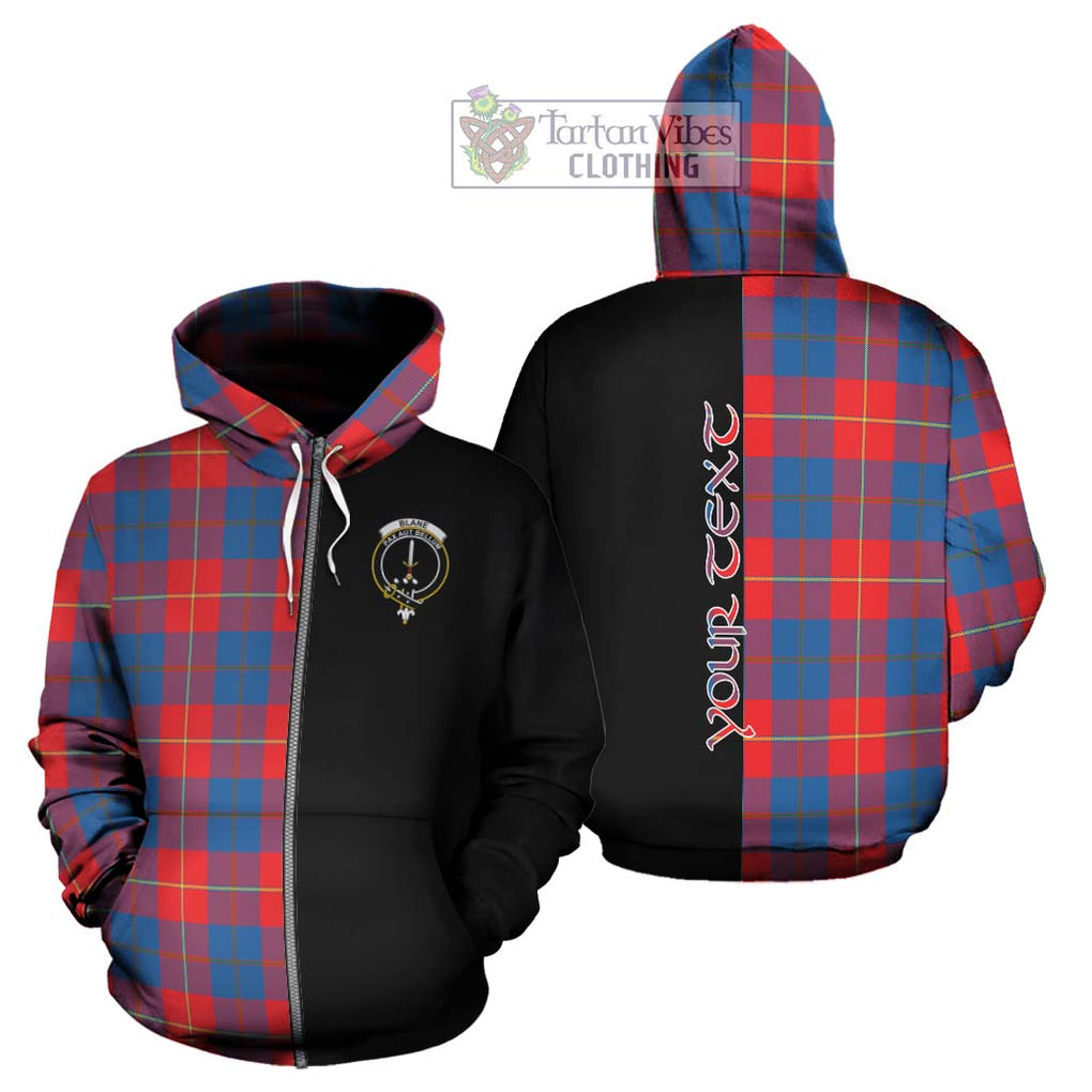 Blane Tartan Hoodie with Family Crest and Half Of Me Style - Tartanvibesclothing Shop