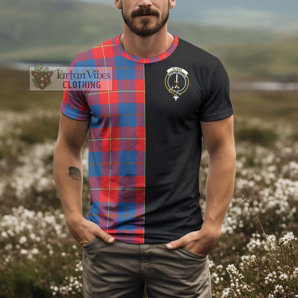 Blane Tartan T-Shirt with Family Crest and Half Of Me Style - Tartanvibesclothing Shop