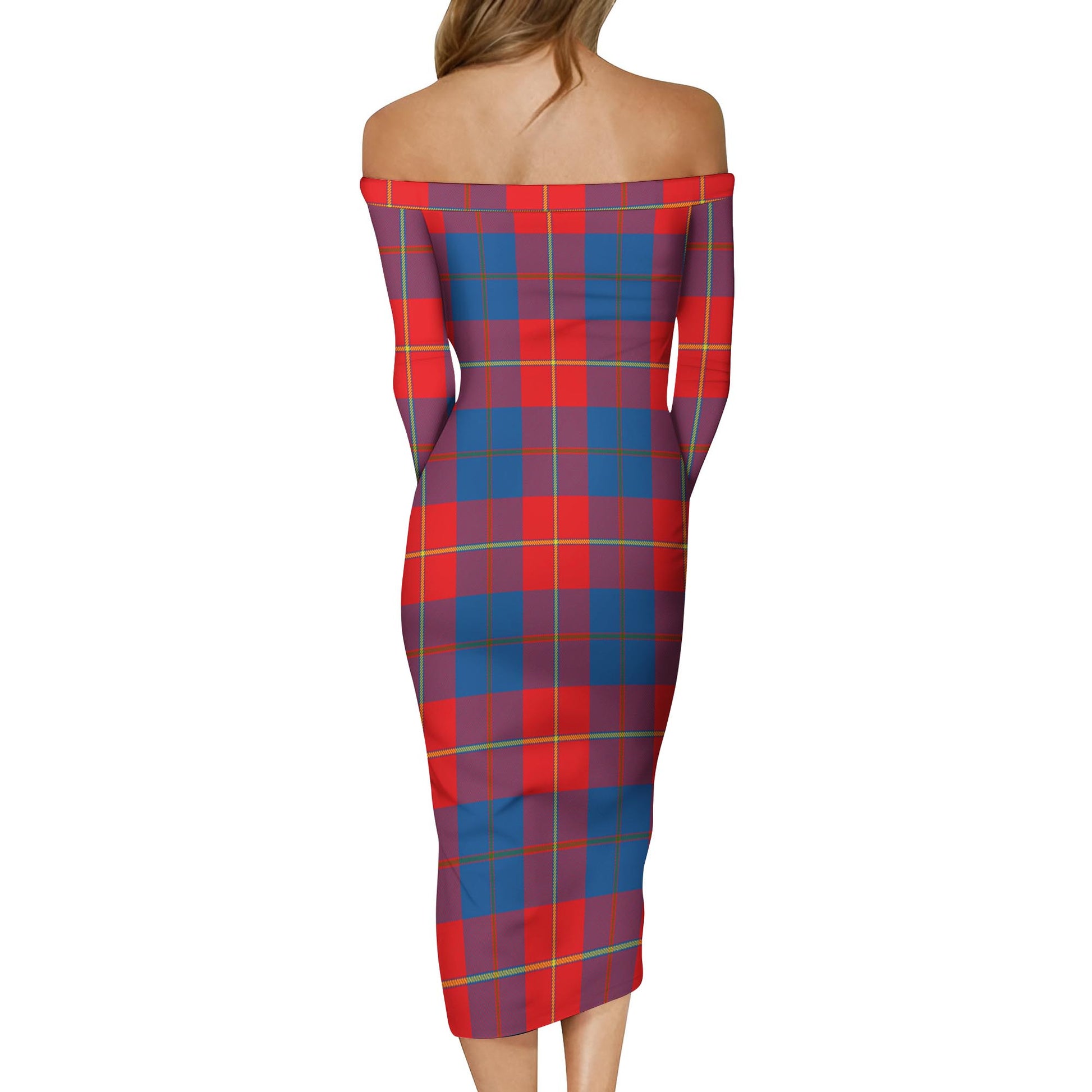 Blane Tartan Off Shoulder Lady Dress - Tartanvibesclothing