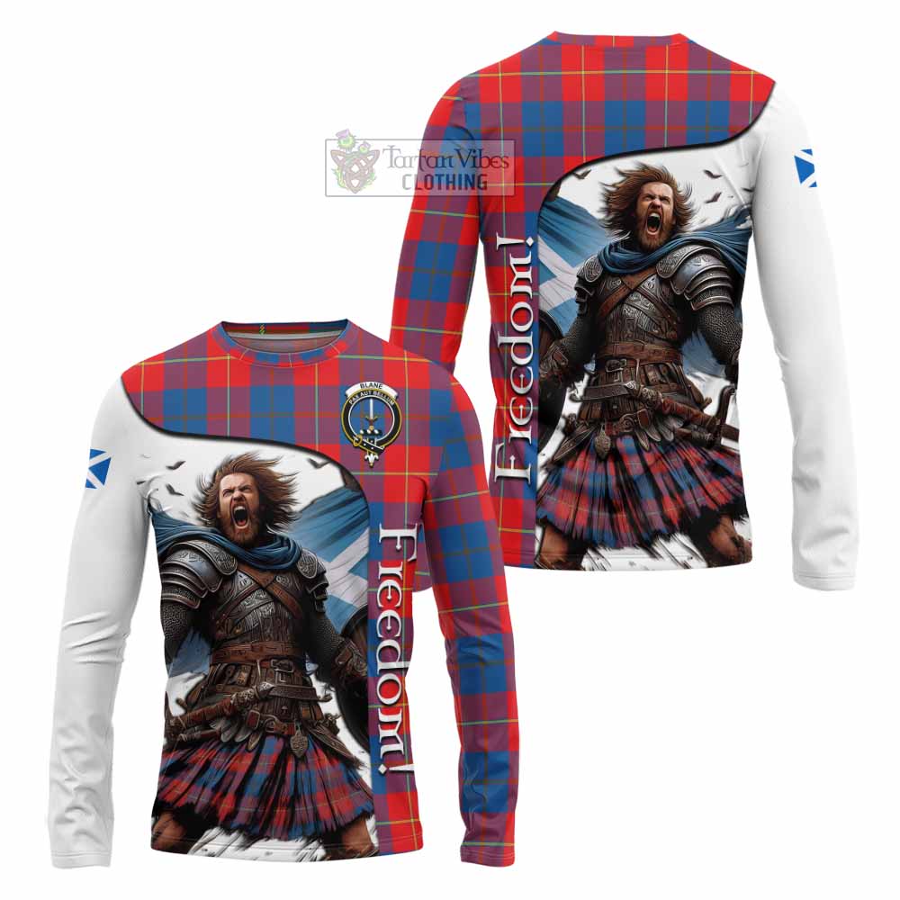 Tartan Vibes Clothing Blane Crest Tartan Long Sleeve T-Shirt Inspired by the Freedom of Scottish Warrior