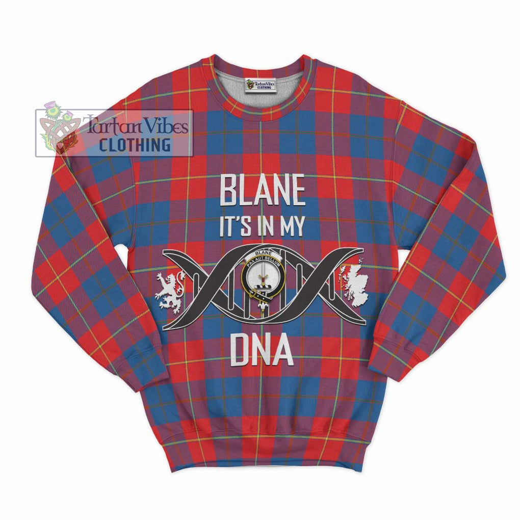 Blane Tartan Sweatshirt with Family Crest DNA In Me Style - Tartanvibesclothing Shop